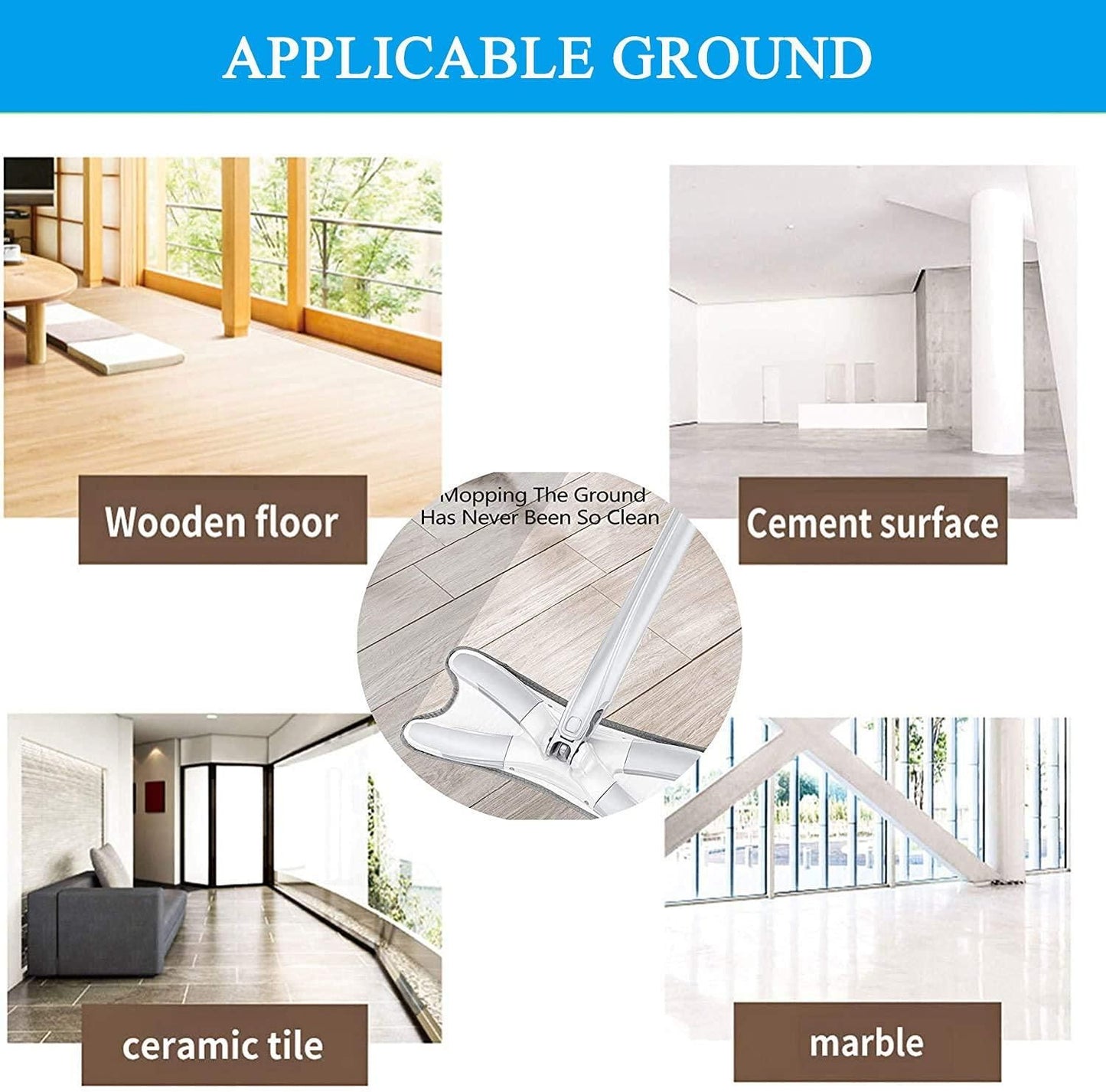 360 Degree Dry Wet Floor Mop Home Kitchen