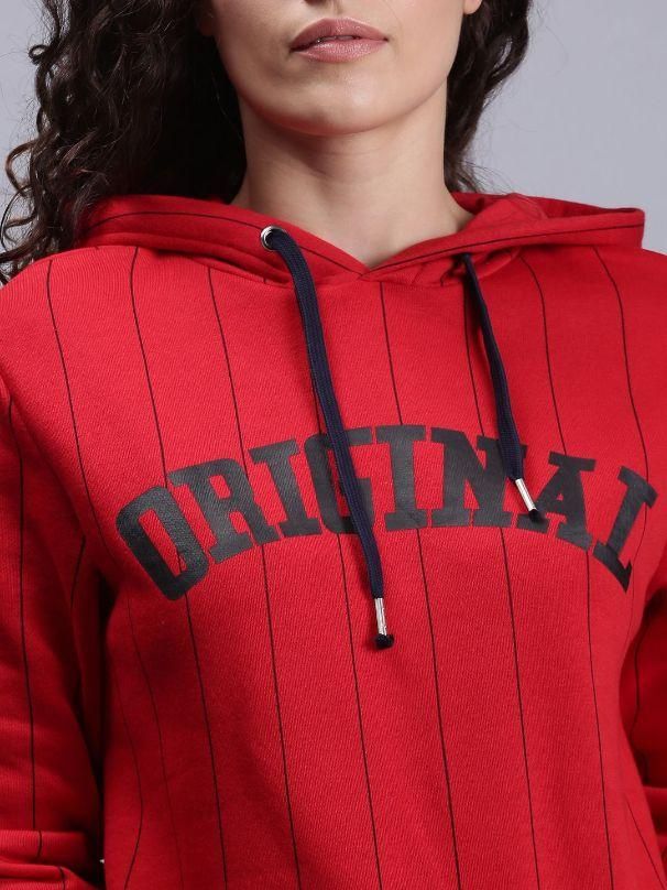 Urgera Women's Fleece Typography Sweatshirts with Hoodie