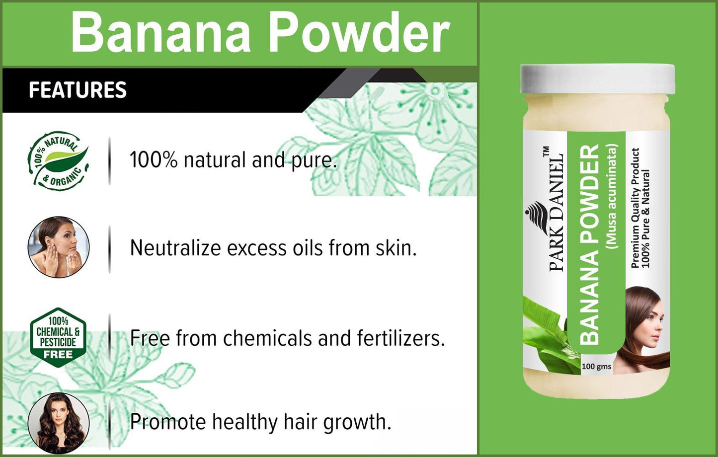 Park Daniel Banana Powder & Methi Powder Combo pack of 2 Jars of 100 gms(200 gms)