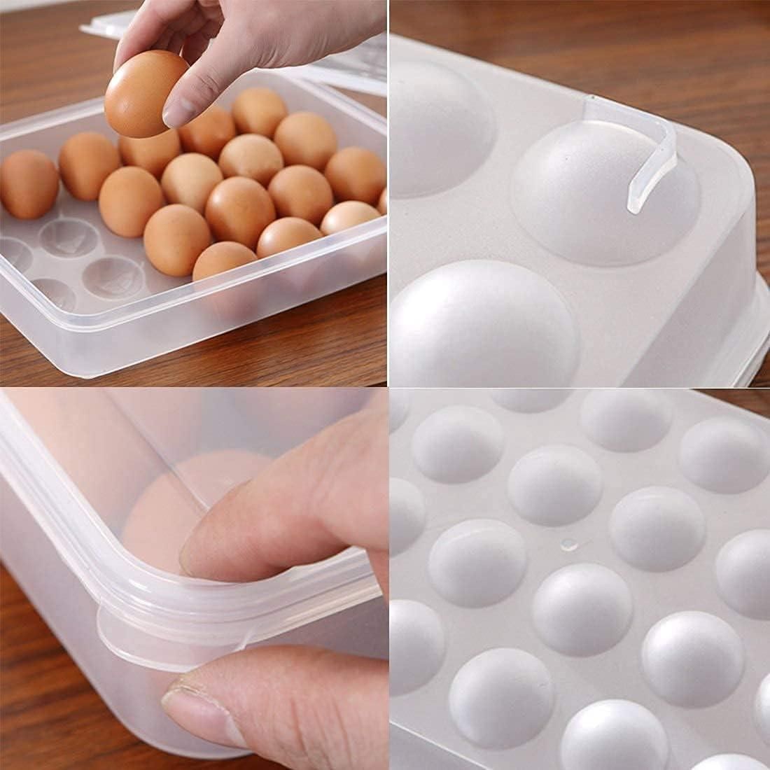 Transparent 24 Grid Egg Storage Airtight Container Tray (Pack of 1)