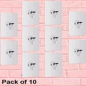 Nail Hook Strong Adhesive Hook Holder for Kitchen Bathroom Water and Oil Proof Hook 10 (Pack of 10)