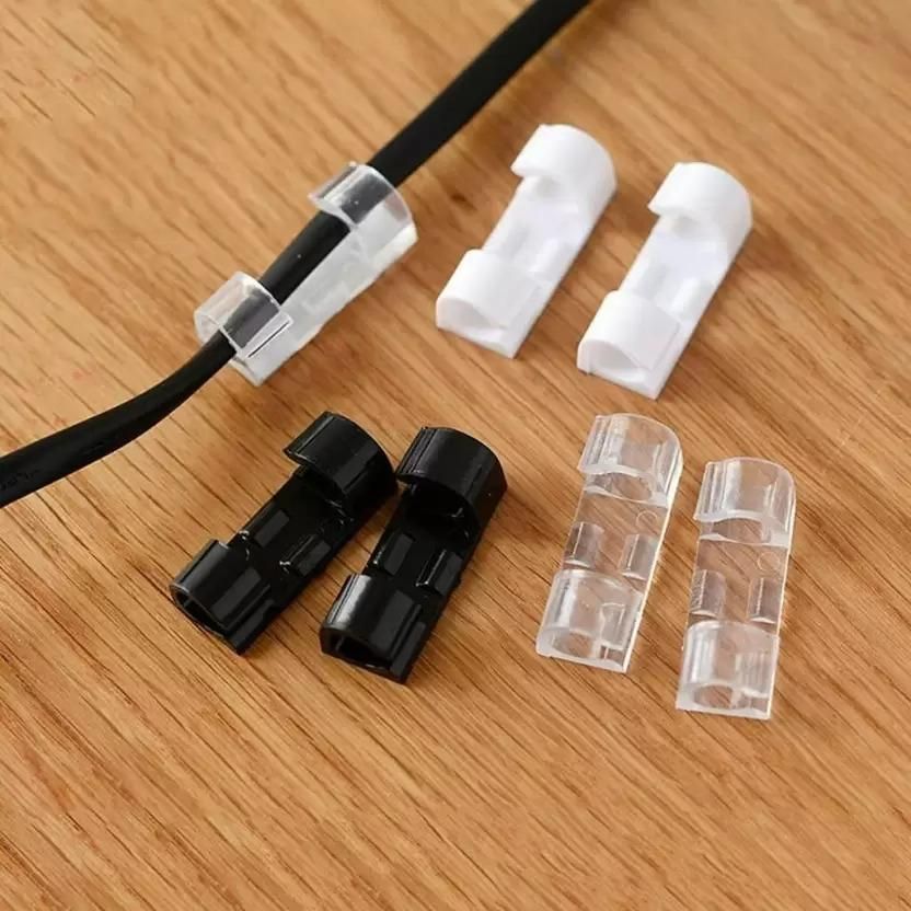 Self Adhesive Cable Clips Wire Manage Holder Sticky Mount-Round Plastic Cable Cord(20 pcs 1 Set)