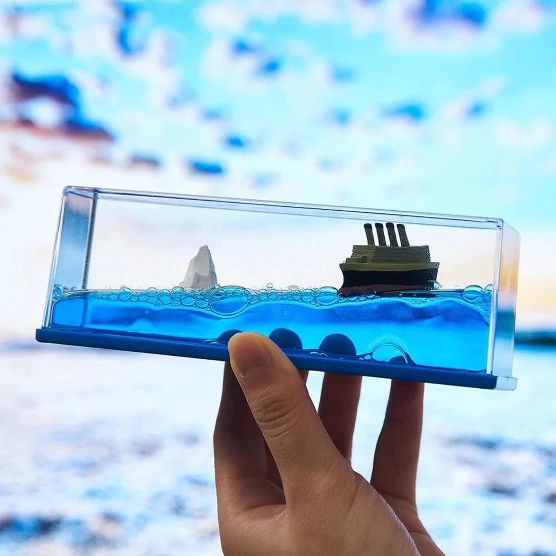 Dravizon Liquid Wave Cruise Ship Decoration,Titanic ,Cruise Ship That No Longer Sinks, for Car Dashboard Decorative Showpiece/Idol, Paperweight, Home D�cor Decoration & Gifting Purpose