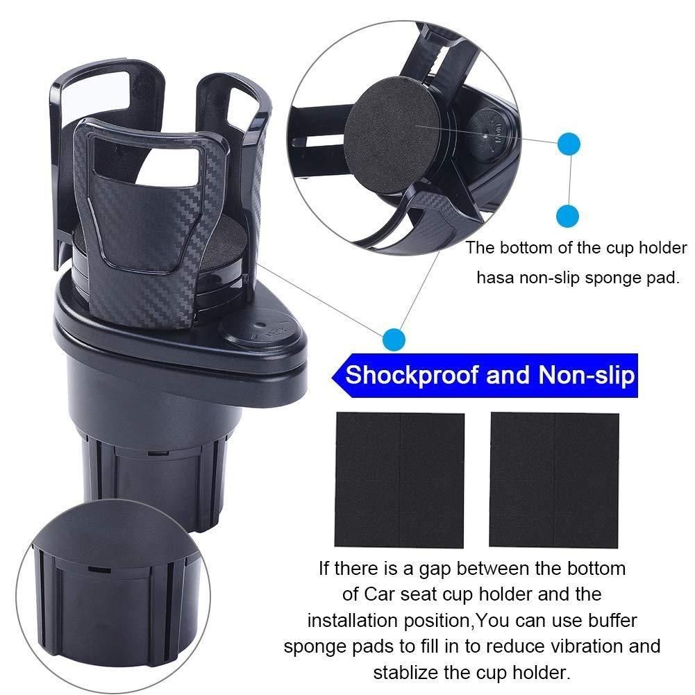 2 in 1 Multifunctional Car Drink Cup Holder & Organizer with Adjustable Base