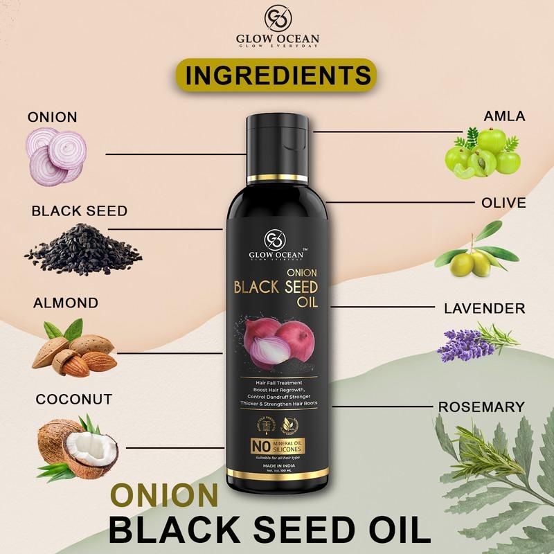 Ocean Onion Blackseed oil For Hair Fall Control,Hair Growth & Hair Regrowth-Control Dandruff (200Ml)