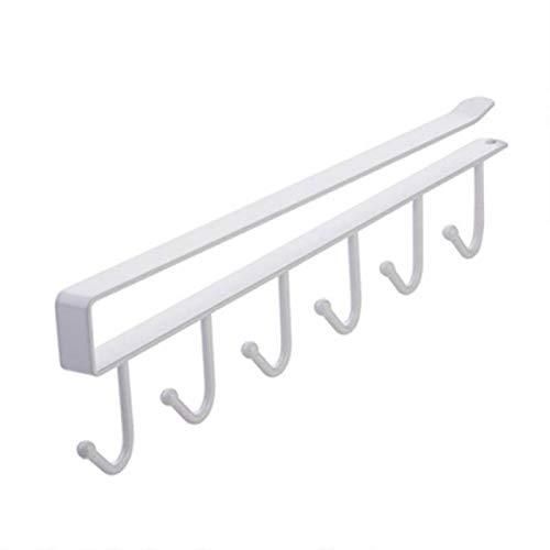 iPretty Hook Organizer-Under Shelf 6 Hook Metal Storage Organizer for Kitchen, Bathroom, Office Buy 1 Get 1