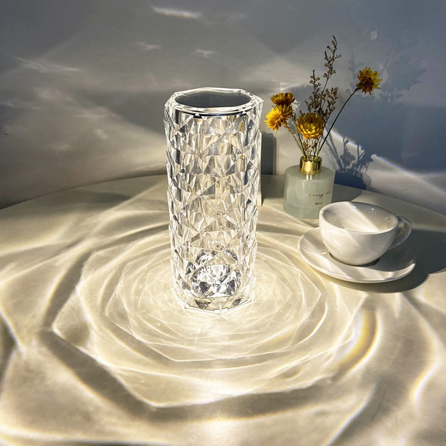 Crystal Table Lamp 16 Color Changing RGB Rose Diamond Touch Lamp