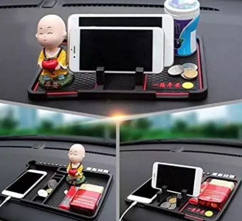 iPretty Anti Slip Car Dashboard Mat, Non-Slip Phone Pad with Phone Stand for 6-in-1 Car, Stop Items Sliding on Your Dashboard,