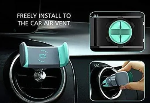 iPretty Dual Purpose 360-Degree Rotating Car Mobile Phone Mount Holder Stand for Windscreen, Dashboard & AC Vent Compatible with All Mobiles Size Upto 6.0" Inch
