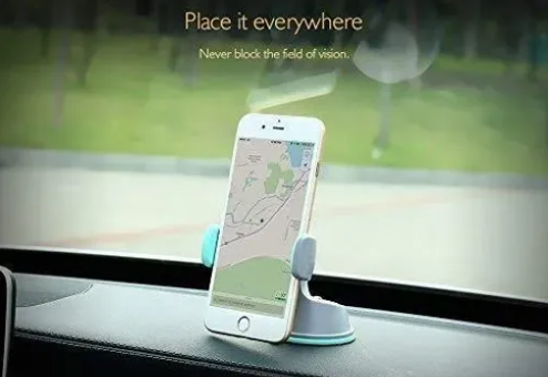 iPretty Dual Purpose 360-Degree Rotating Car Mobile Phone Mount Holder Stand for Windscreen, Dashboard & AC Vent Compatible with All Mobiles Size Upto 6.0" Inch