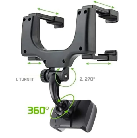 iPretty Car Rearview Mirror Phone Holder Mount 360 Degree Adjustable and Retractable, Car Phone Holder Apply to Car Rearview Mirror Phone Holder Mount for All Smartphone.