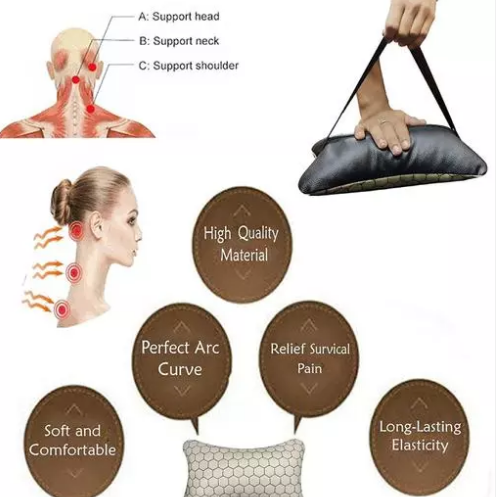 Car Cushion/ car backrest/ Leatherite Car Neck Rest /Neck Pillow /Neck Cushion with Adjustable Strap For All Car (Web-Print, Pack of 2)