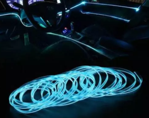 iPretty 5M EL Wire Car Interior Light Neon Light, Dance Party Decor Light Neon LED Lamp Flexible EL Wire Rope Tube Waterproof LED Strip With Car Charging Socket