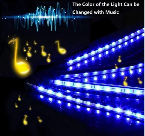iPretty 4X12 LED Strip Universal Atmosphere Light for Car Interior with Music Controller and Remote (Multicolor) Pack of 1