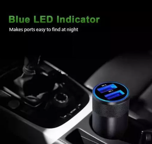 Pack of - 1 Car Charging Accessories Dual USB Car Charger Adapter 2 USB Port Led Display 2.1a & 1.0a Smart Car Charger for All Smart Phones (Multicolor)