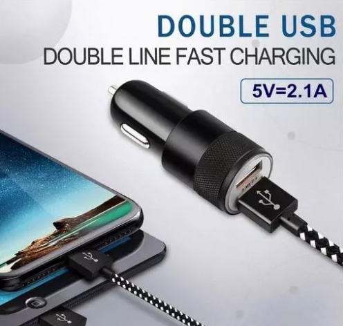 iPretty Pack of - 1 Car Charging Accessories Dual USB Car Charger Adapter 2 USB Port Led Display 2.1a & 1.0a Smart Car Charger for All Smart Phones (Multicolor)