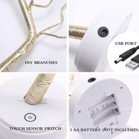 Tabletop Bonsai Tree Light with 36 Pearls LED Home Decoration