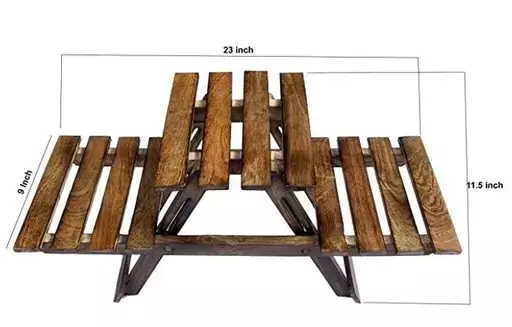 Wooden folding flower pot stand | Wooden folding rack with 3 desk | wooden planter stand | Wooden rack and shelf