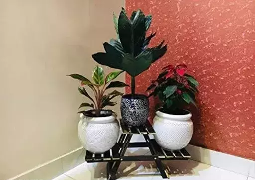 Classic Planter Stand | Wooden Living Room Side Stand | Wooden Stool | Flower Pot Stand Flower Vase Stand Home Decor Home Furnishing Wooden Multipurpose Folding Rack