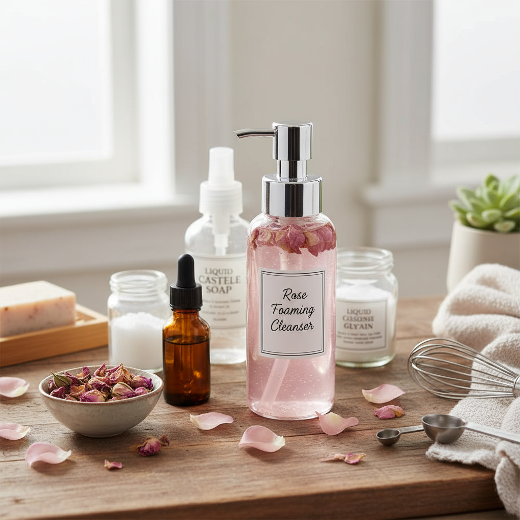 DIY Rose Natural Mild Foaming Face Wash 🌹✨