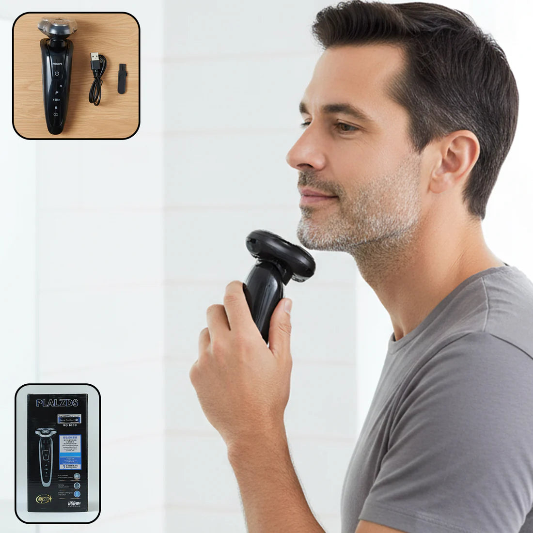 Pretty Buyers Rechargeable Electric Rotary Shaver – Precise 3D Floating Head