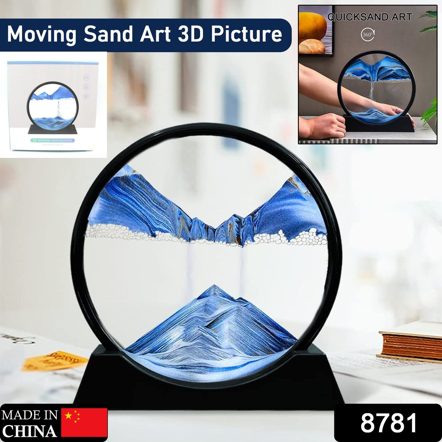 Moving Sand Art Picture Decor 3D Sandscape Liquid Motion (1 Pc)