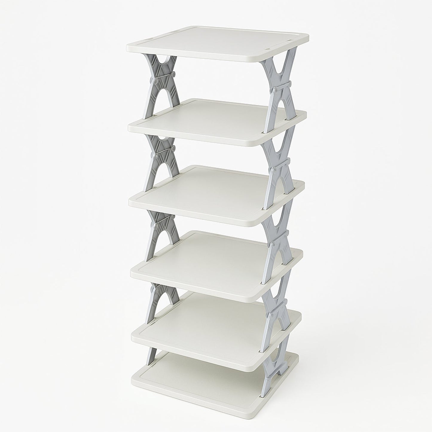 Light 6-Layer Shoe Rack – Foldable, Collapsible &  Plastic Stand Storage Organizer (Mix Color)