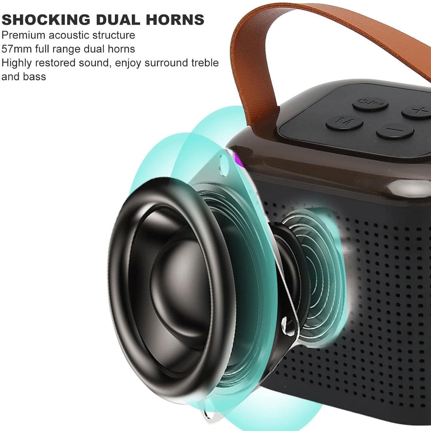 Wireless Speaker Microphone Set, RGB Light Portable Karaoke Speaker Mic Set Travel Friendly
