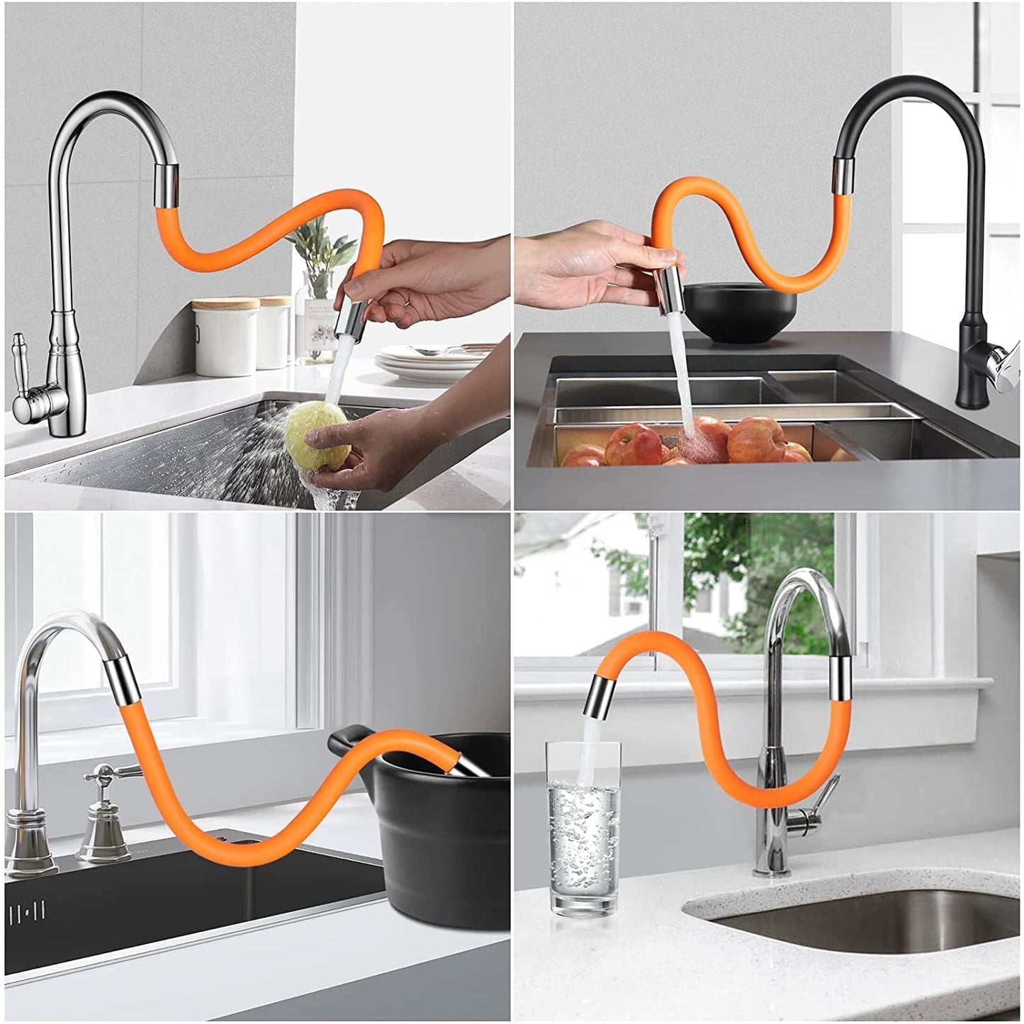 Flexible Water Tap Extender, Universal Foaming Extension Tube with Connector, 360 Free (18 CM)