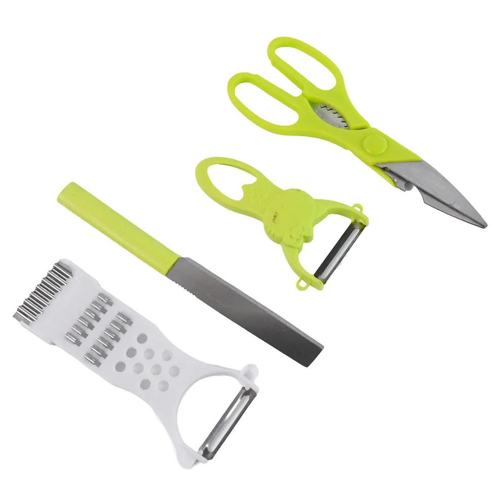 Pretty Buyers Kitchen Cutting Set – 4-Piece Stainless Steel Multi-Tool Kit