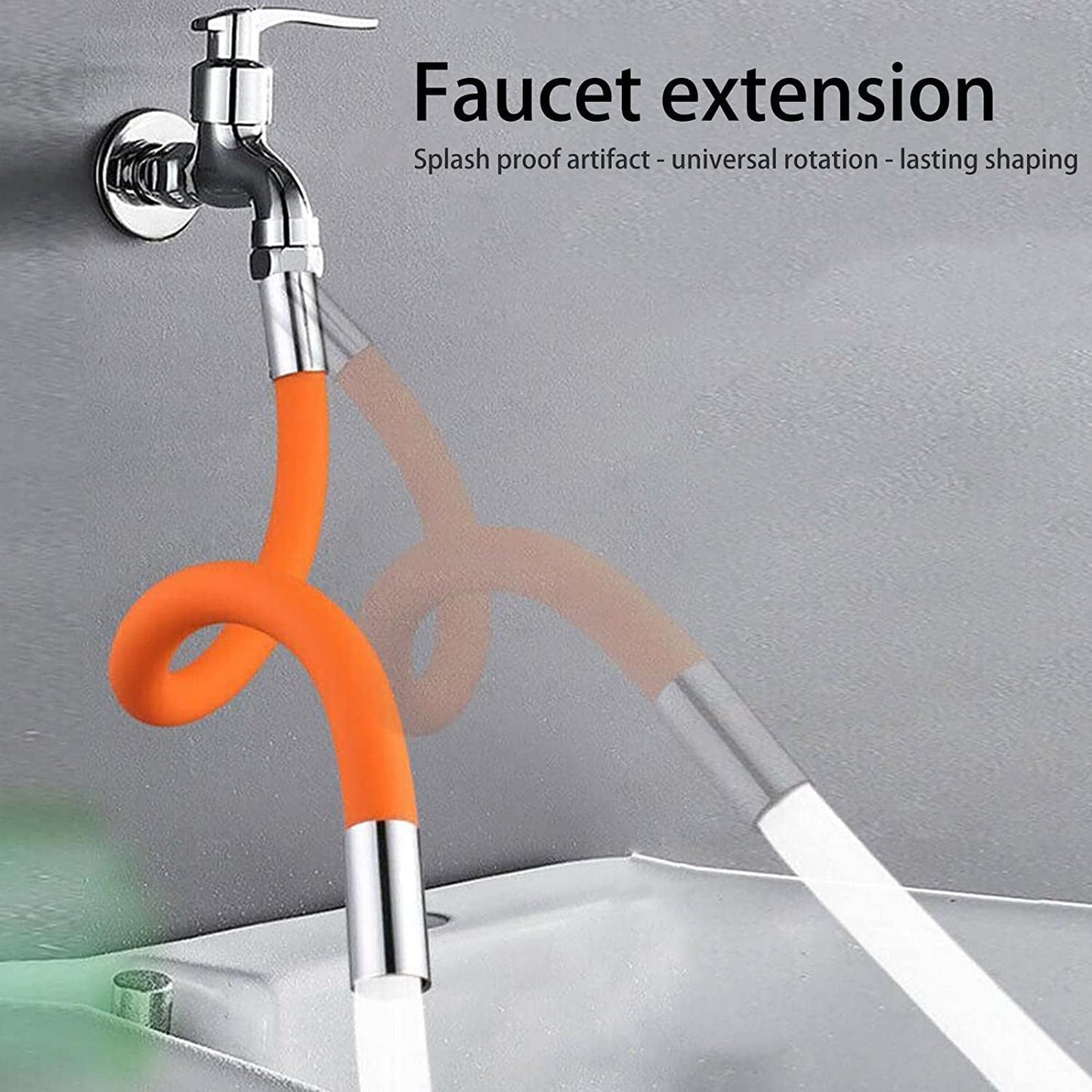 Flexible Water Tap Extender, Universal Foaming Extension Tube with Connector, 360 Free (18 CM)