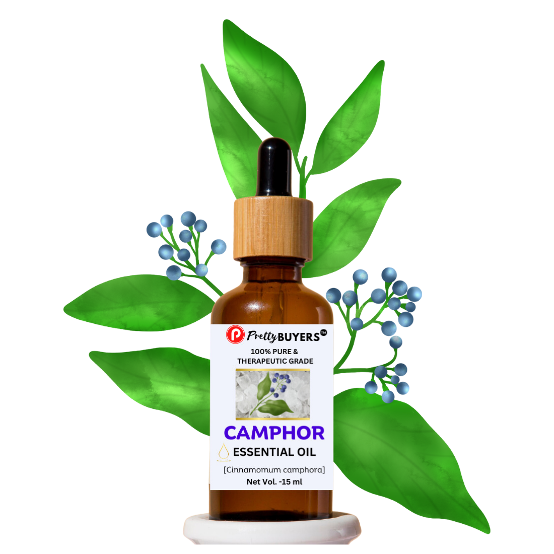 PrettyBUYERS Naturals Camphor Oil for Aromatherapy and Skin Care – Natural, Undiluted and Therapeutic Grade Oil -15MLx1
