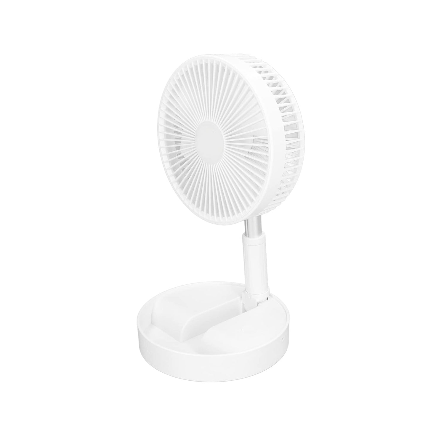 Foldable Rechargeable Desktop Fan Height adjustable Travel Fan (White)