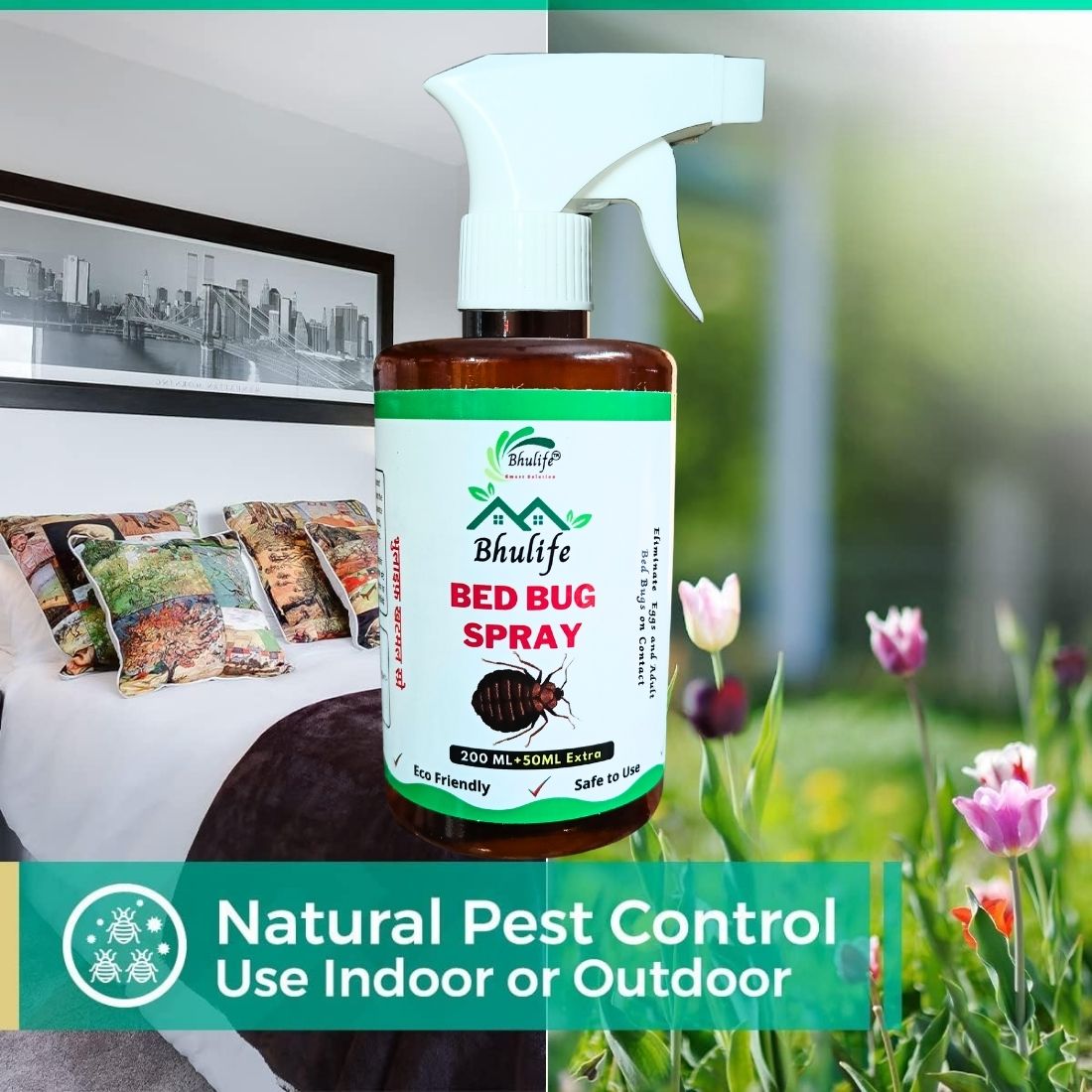 Bhulife खटमल मारने का स्प्रे Khatmal Marne Ki Dawa | Bhulife Bedbug Killer Strong Spray (New More Effective Pack) 250MLx1