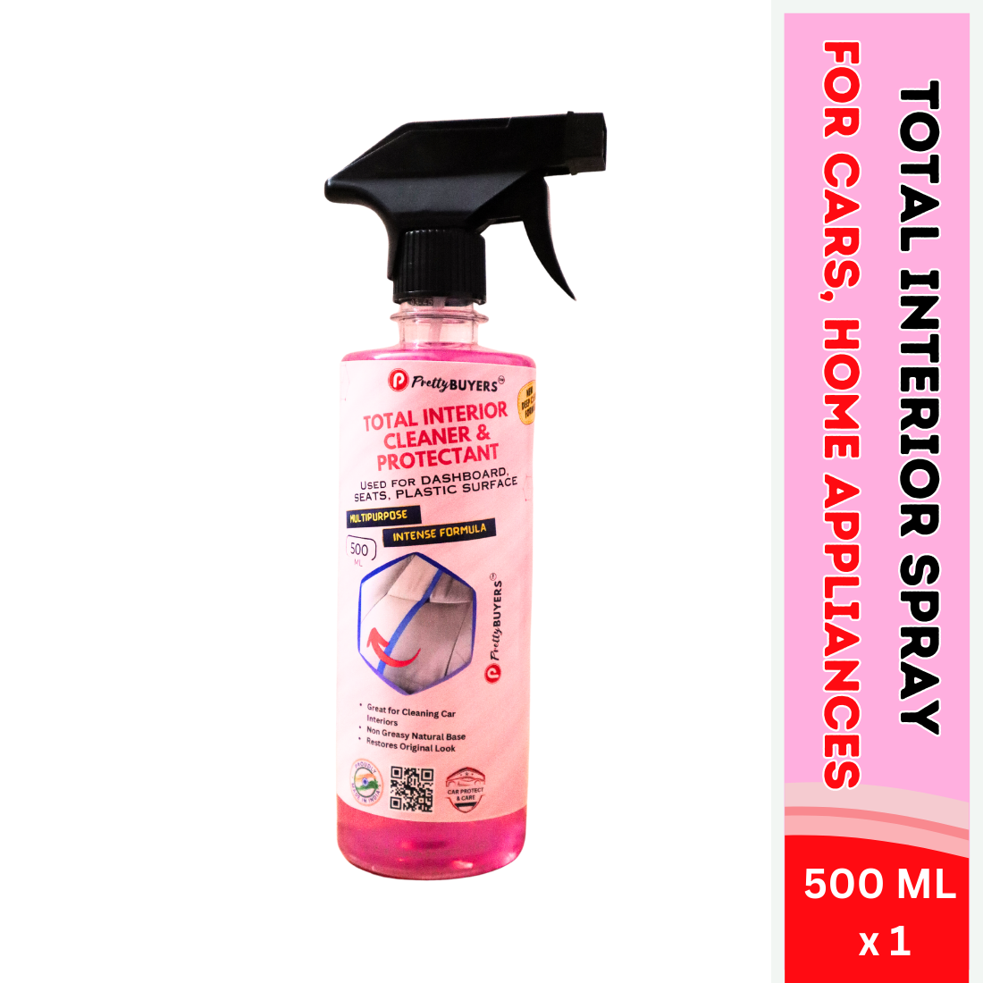 PrettyBUYERS Multipurpose Car Interior Cleaner Spray - 500 ML