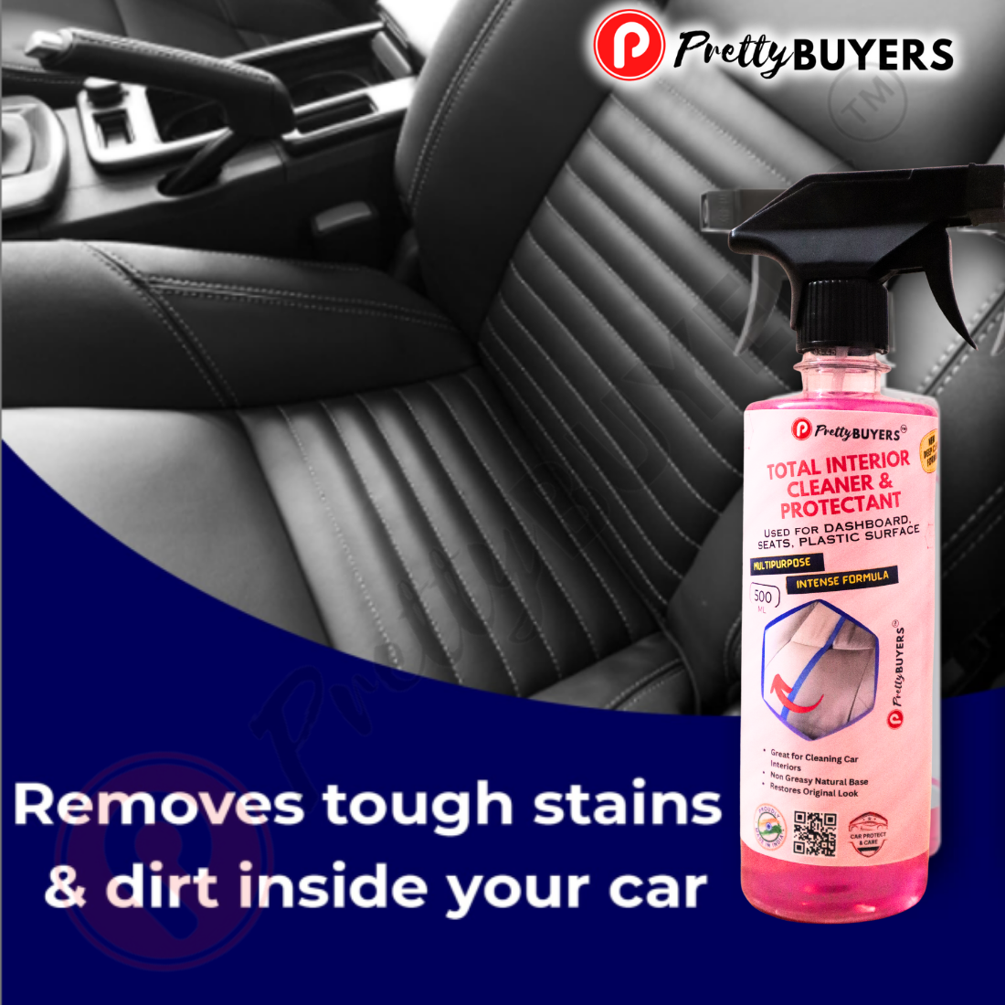 PrettyBUYERS Multipurpose Car Interior Cleaner Spray - 500 MLx4