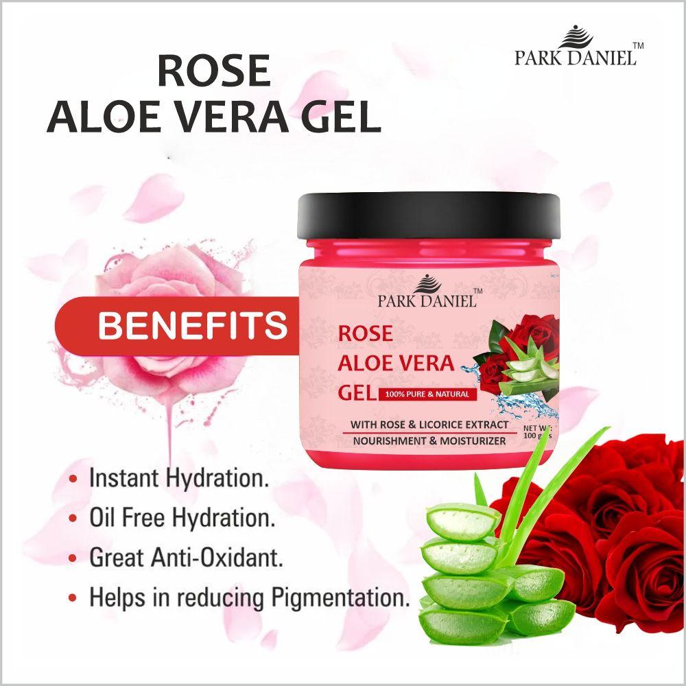 Park Daniel Rose Aloe Vera Extract Gel For Moisturize and Nourished your Skin 100 grams