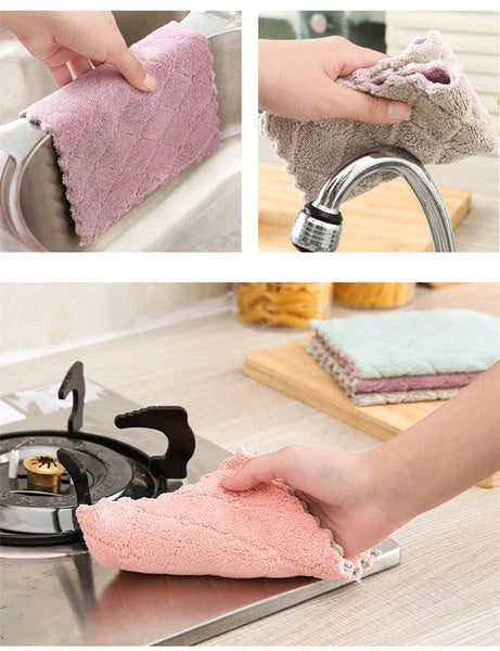 Pretty Buyers Kitchen Cleaning Towel – Highly Absorbent & Durable | Velvet Wipe (5 pcs)