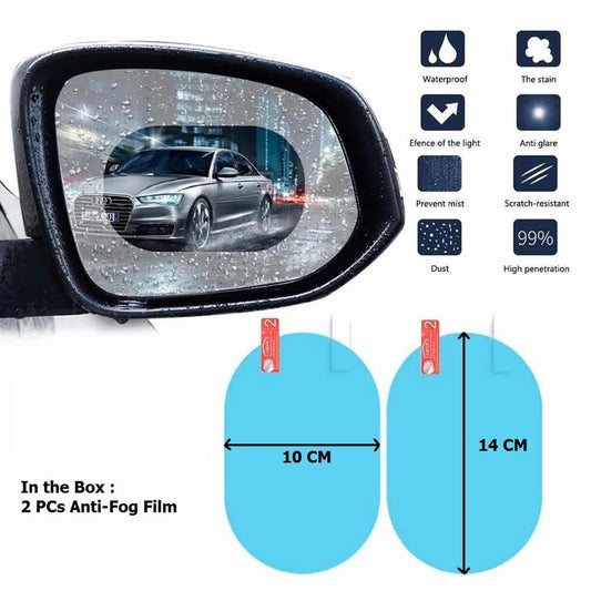 Pretty Buyers Car Mirror Anti Fog Film Rearview Side Mirror Waterproof Clear Film (2 Pc)