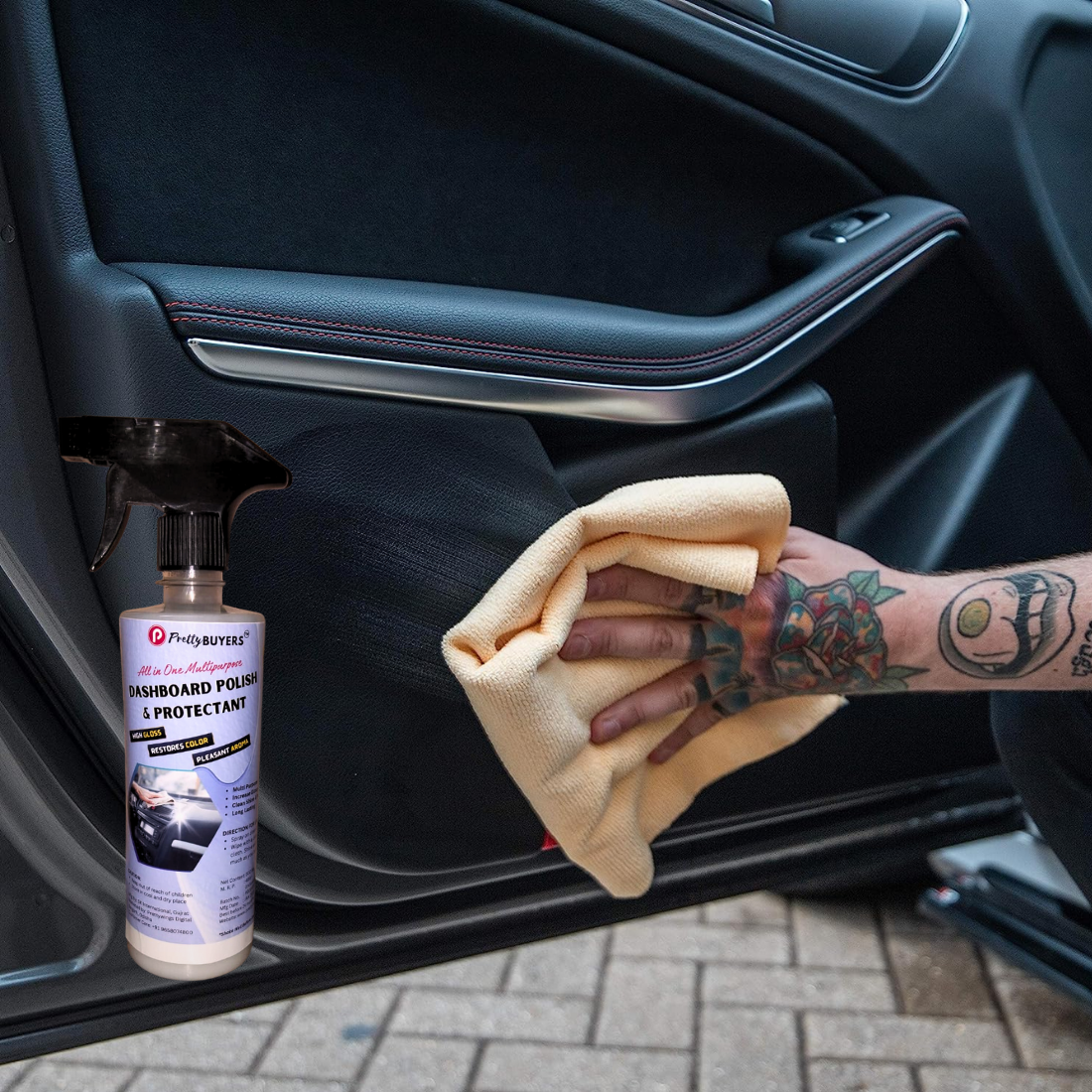 PrettyBUYERS Dashboard Polish and Protectant Spray 500 ML | Car Dashboard Cleaner | Protects and Shines Interiors of Cars, Bikes, Motorcycles, and Scooters | Suitable for Fibre, Plastic Surfaces, Vinyl Rubber, and Finished Leather(Pack Of 3)