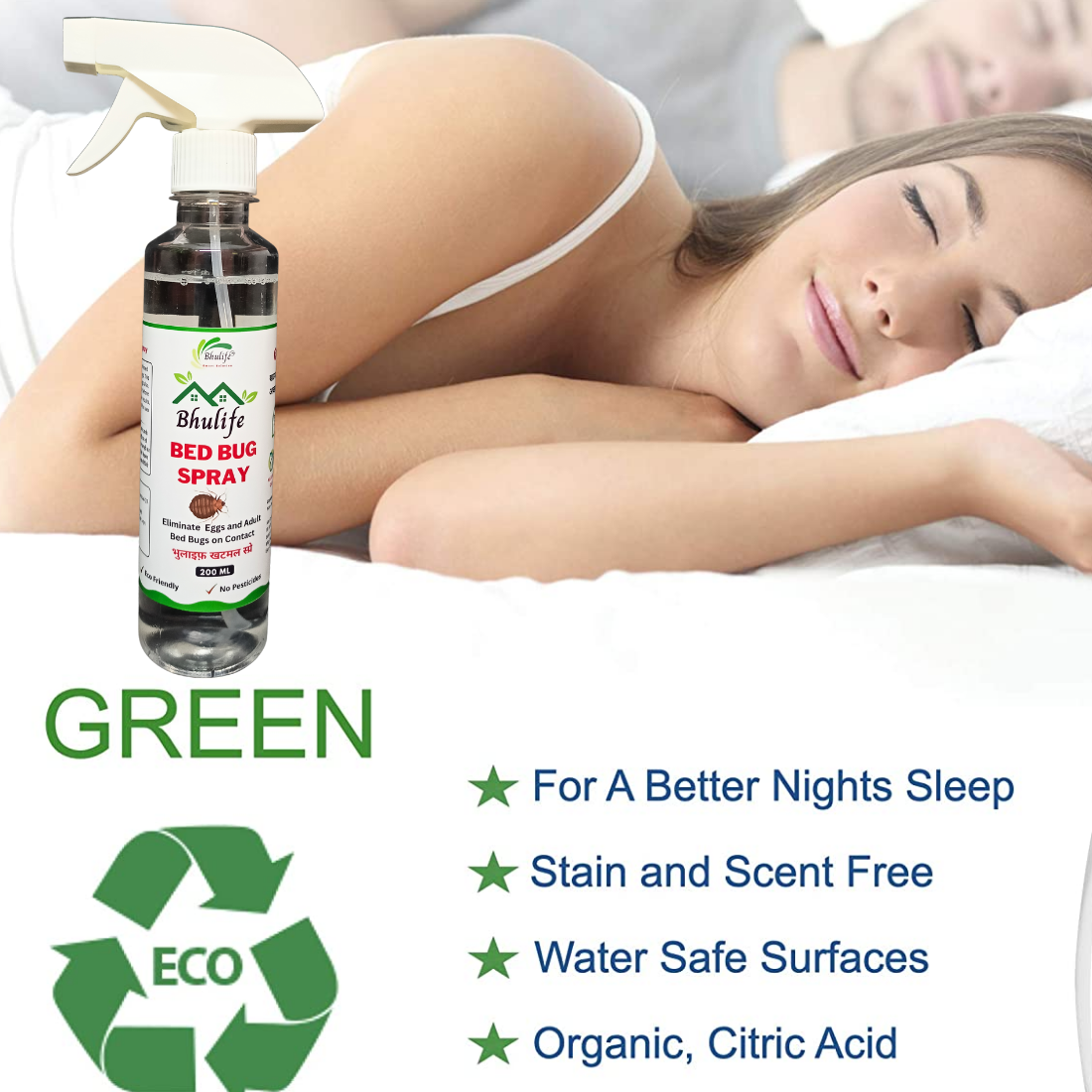 Bhulife Natural Organic Bedbug Killer Spray|Khatmal Marne Ki Dawai|Khatmal Maar 200MLx5