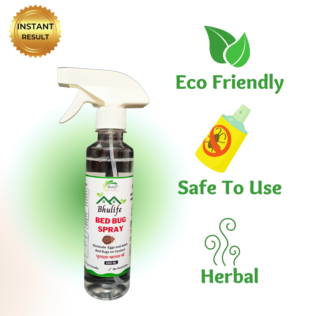 Bhulife Natural Organic Bedbug Killer Spray|Khatmal Marne Ki Dawai|Khatmal Maar 200MLx5