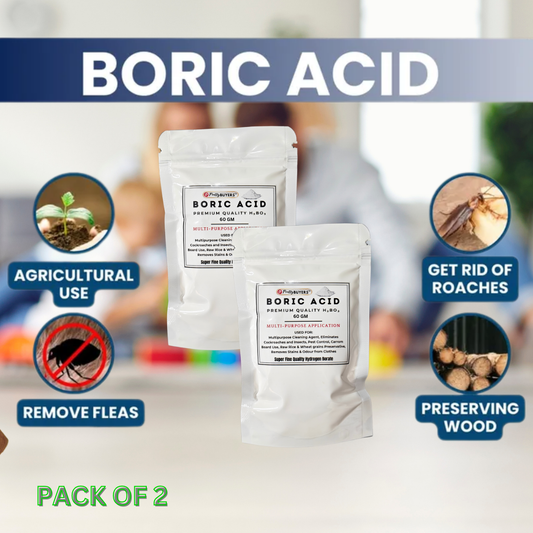 Boric Acid Powder for Cockroahes Repellent|Carrom Board Powder|Rice Preservative | All Purpose Cleaner | 60GM (Pack Of 2)