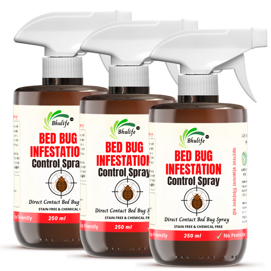 Bhulife Bed Bug Infestation Control Spray| Bed Bug Killer  250 MLx3