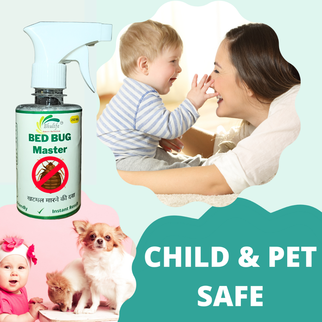 Organic Bedbug Control Spray | No More Bed Bugs | Khatmal Maar 250MLx5