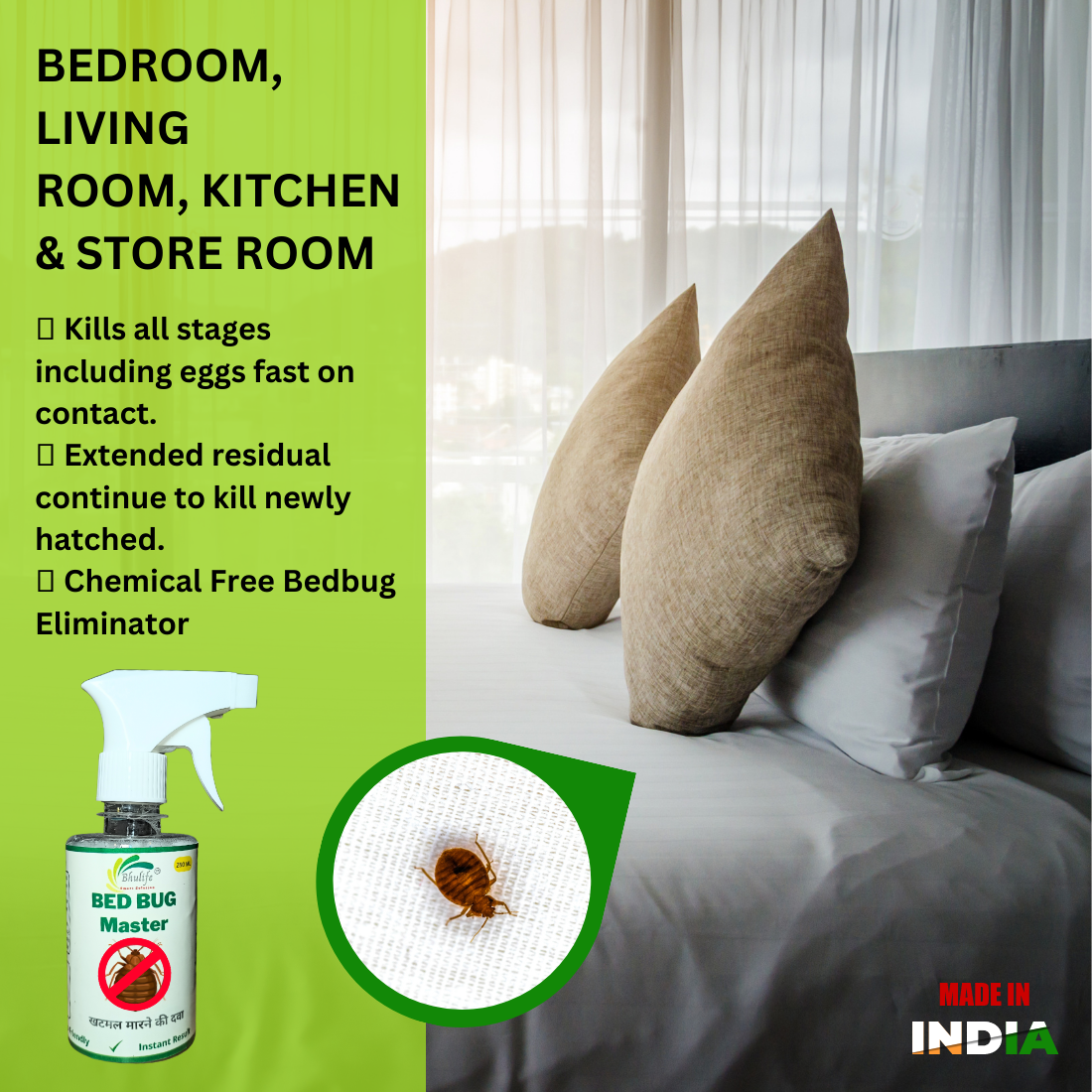Bhulife Bedbug Control Spray | No More Bed Bugs | Khatmal Maar 250ML