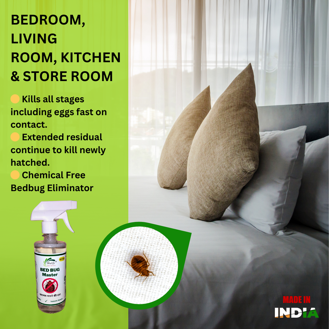 BedBug Eliminator | Khatmal Maar Spray Eco Friendly | खटमल मारने का स्प्रे 500MLX1