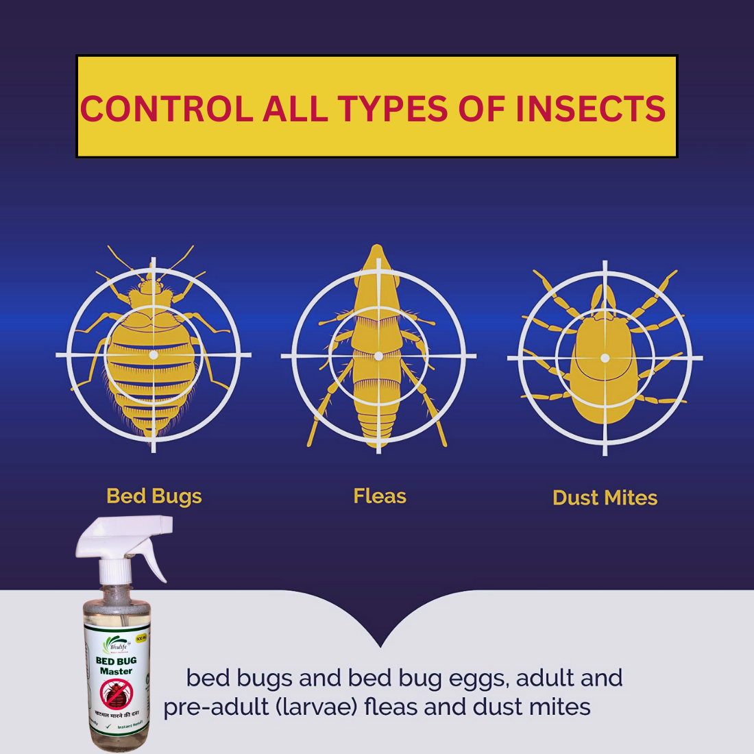 BedBug Eliminator | Khatmal Maar Spray Eco Friendly | खटमल मारने का स्प्रे 500MLX3