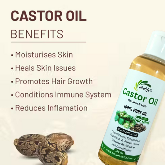 Bhulife Organic Cold-Pressed Castor Oil 100 ML
