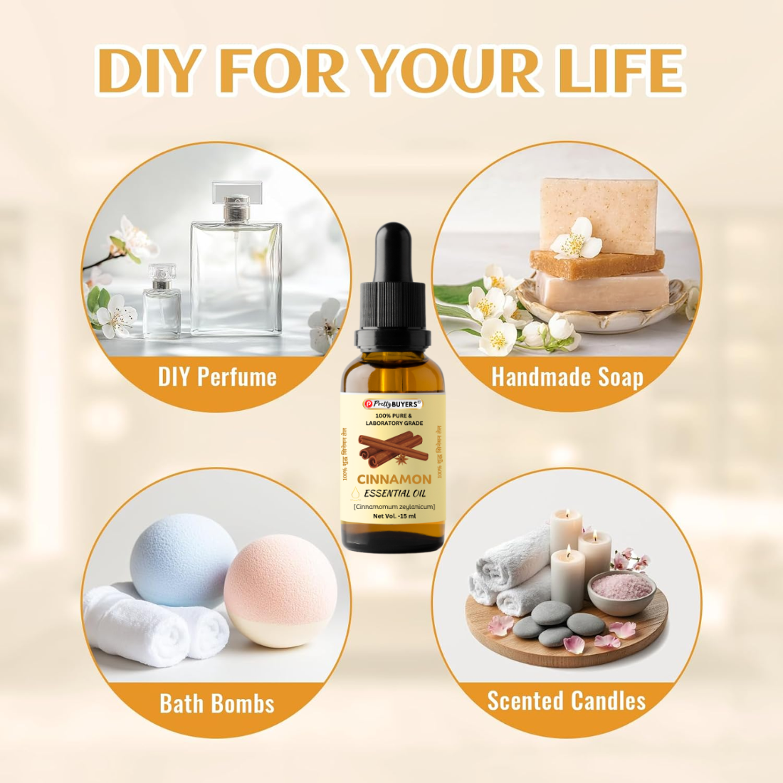 PrettyBUYERS Natural Cinnamon Essential Oil | 100% Pure & Organic | 15ML (Pack Of 1)